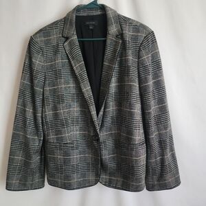 Ann Taylor Gray Plaid Blazer
